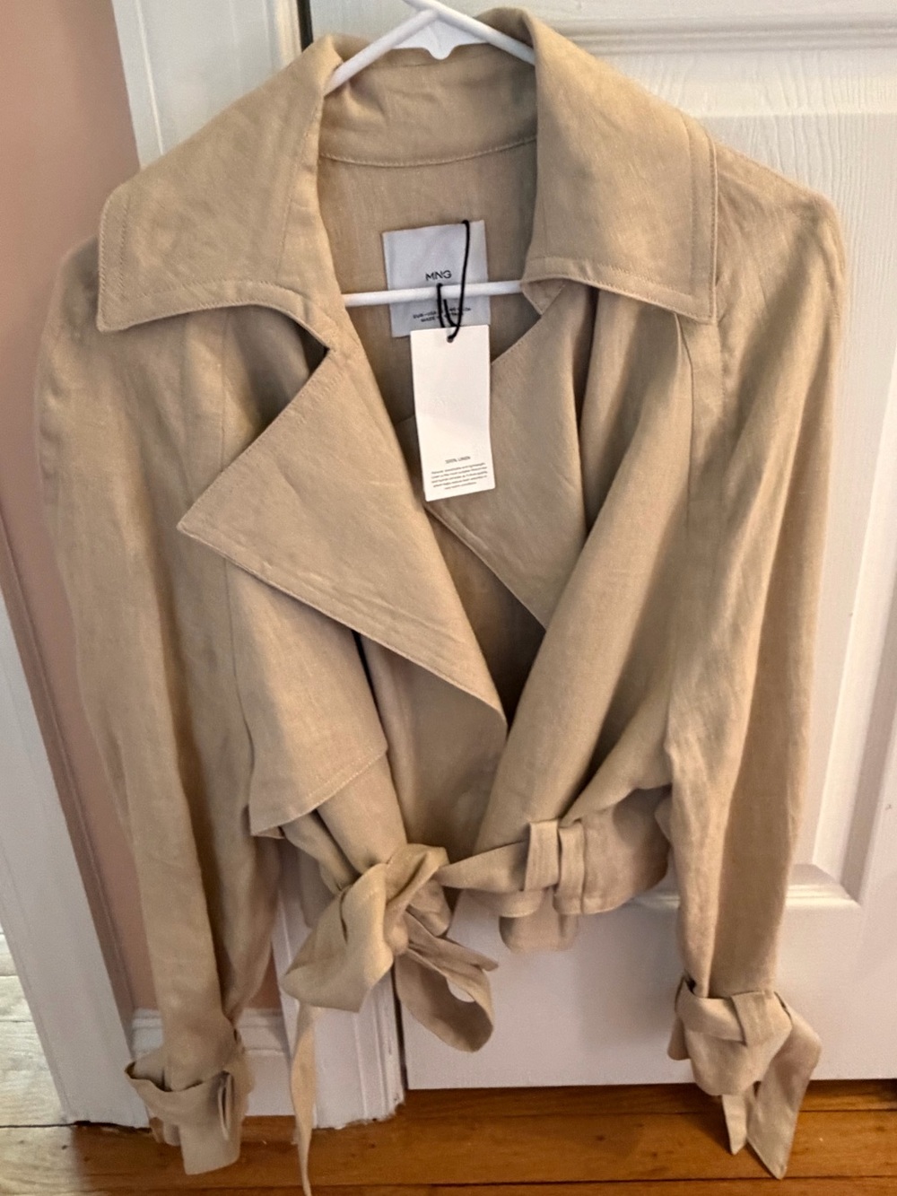 NWT Mango Linen Jacket with Belt - XS - Picture 8 of 10